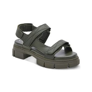 AQUA COLLEGE Womens Green Hux Round Toe Platform Slingback Sandal 10 M